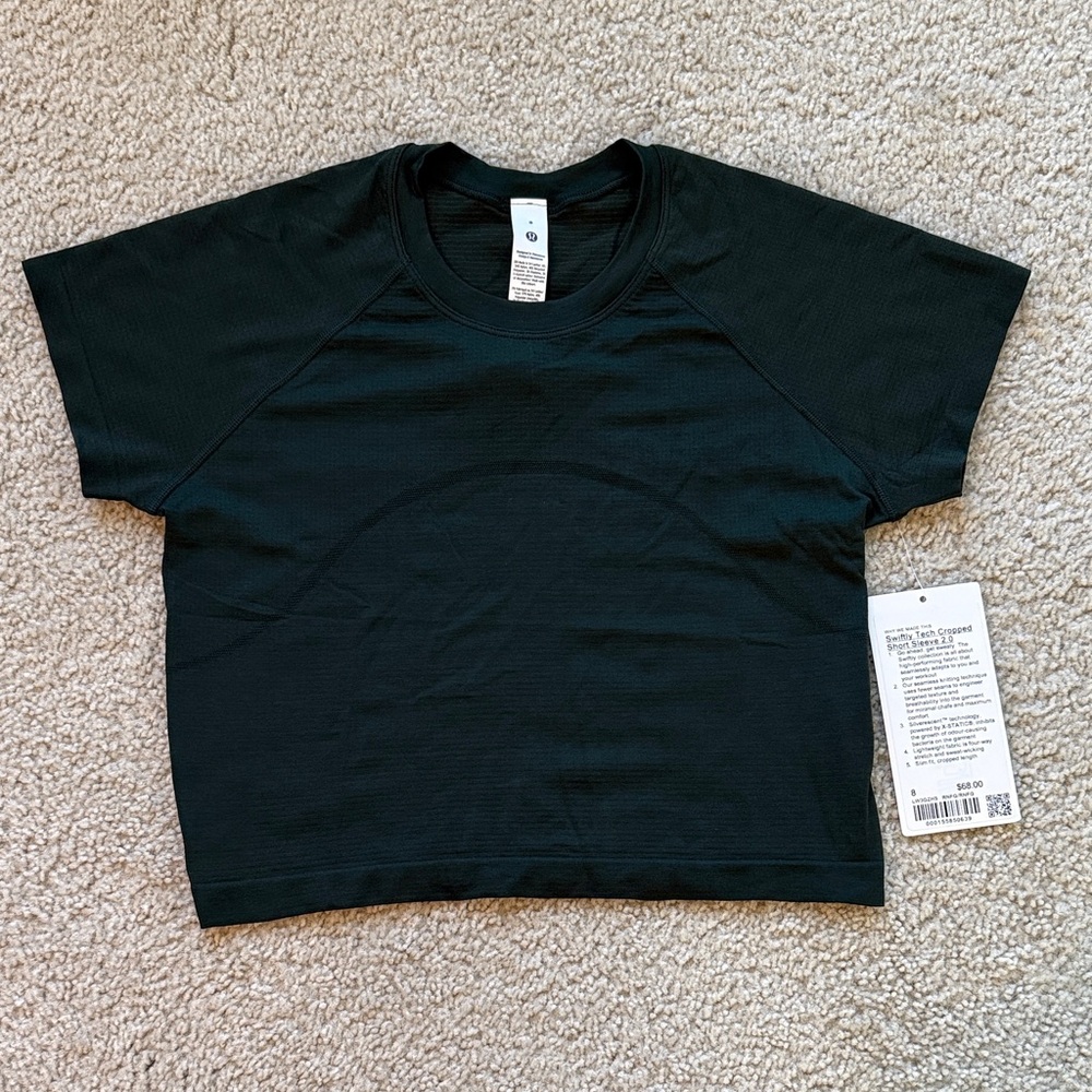 Swiftly tech cropped short sleeve Lululemon top Rainforest Green